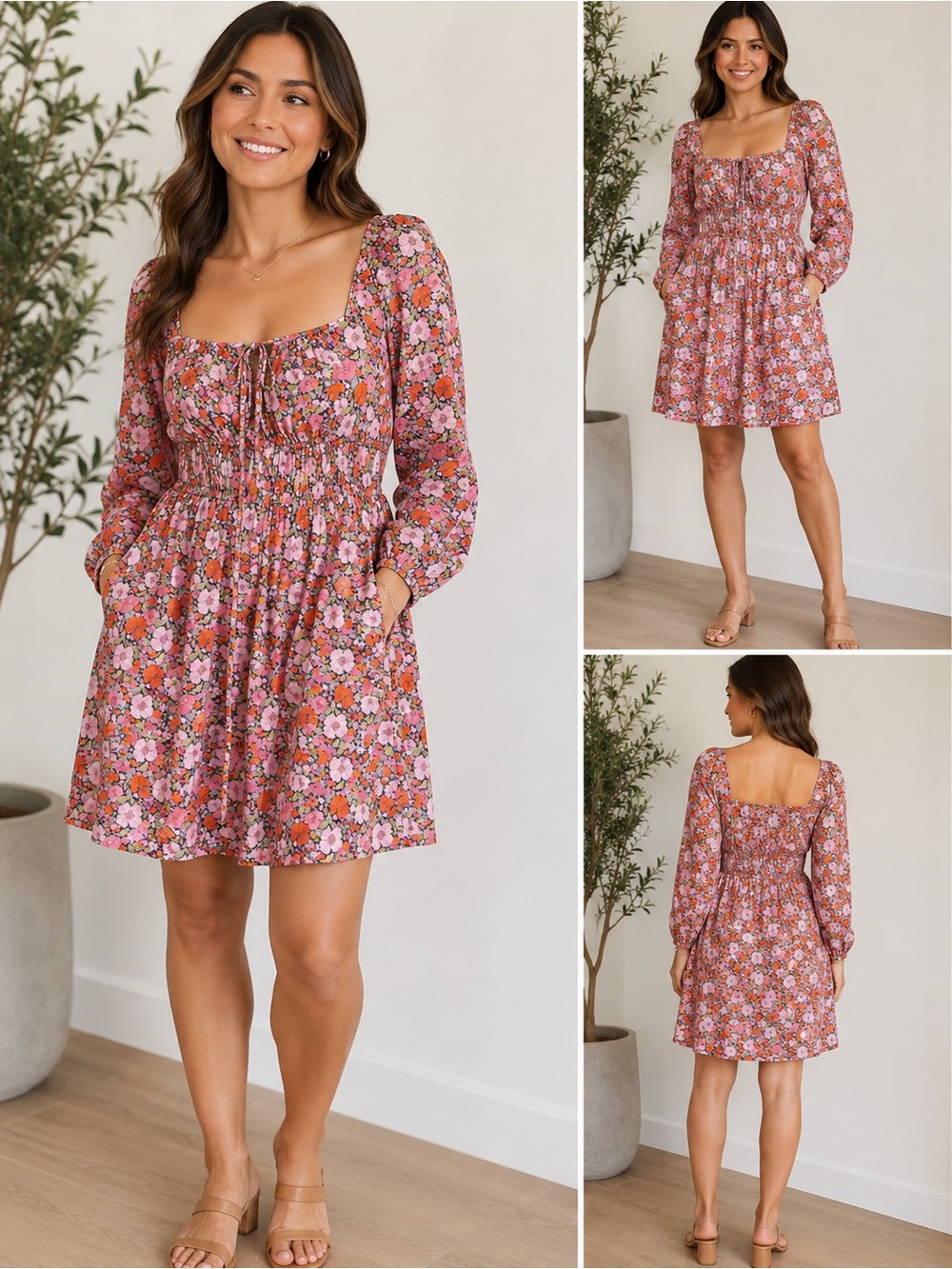 ✨J.Crew Cinched Waist Organic Floral Cotton Dress in Liberty Size 10